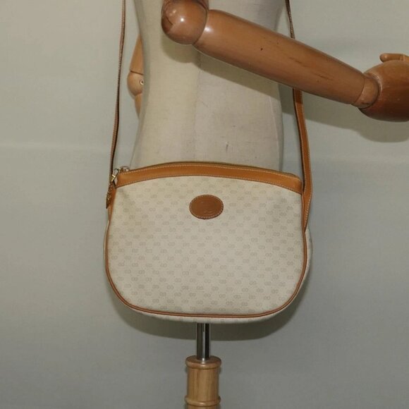 GUCCI Micro GG Supreme Shoulder Bag PVC Cream Gold Auth 135152 - Picture 13 of 15